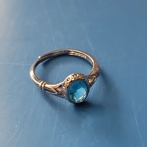 Blue Topaz Crystal Ring - 7